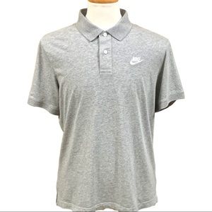 Nike Sportswear Men’s Polo Shirt Gray Heather/White Large 100% Cotton